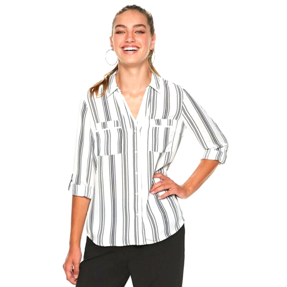 Pinstripe Work Blouse